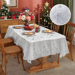 Polyester Tablecloth Merry Christmas Table Cover Buffalo - Temu