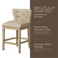 thumbnail image 4 of Maven Lane Hugo Counter Stool, Weathered Oak Finish w/ Avanti Bone Vegan Leather, 4 of 7