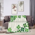 thumbnail image 3 of SPXUBZ St. Patrick's Day Throw Blanket,Shamrock Spring Irish Festival Lucky Clovers Leaves Soft Cozy Lightweight Blanket for Adults Kids, 3 of 7