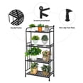 thumbnail image 3 of Metal Plant Stand Iron Flower Pots Holder Storage Shelf, Planter Display Rack Indoor and Outdoor Multiple Shoe Organizer for Garden Balcony Living Room Kitchen Bathroom (Black), 3 of 7
