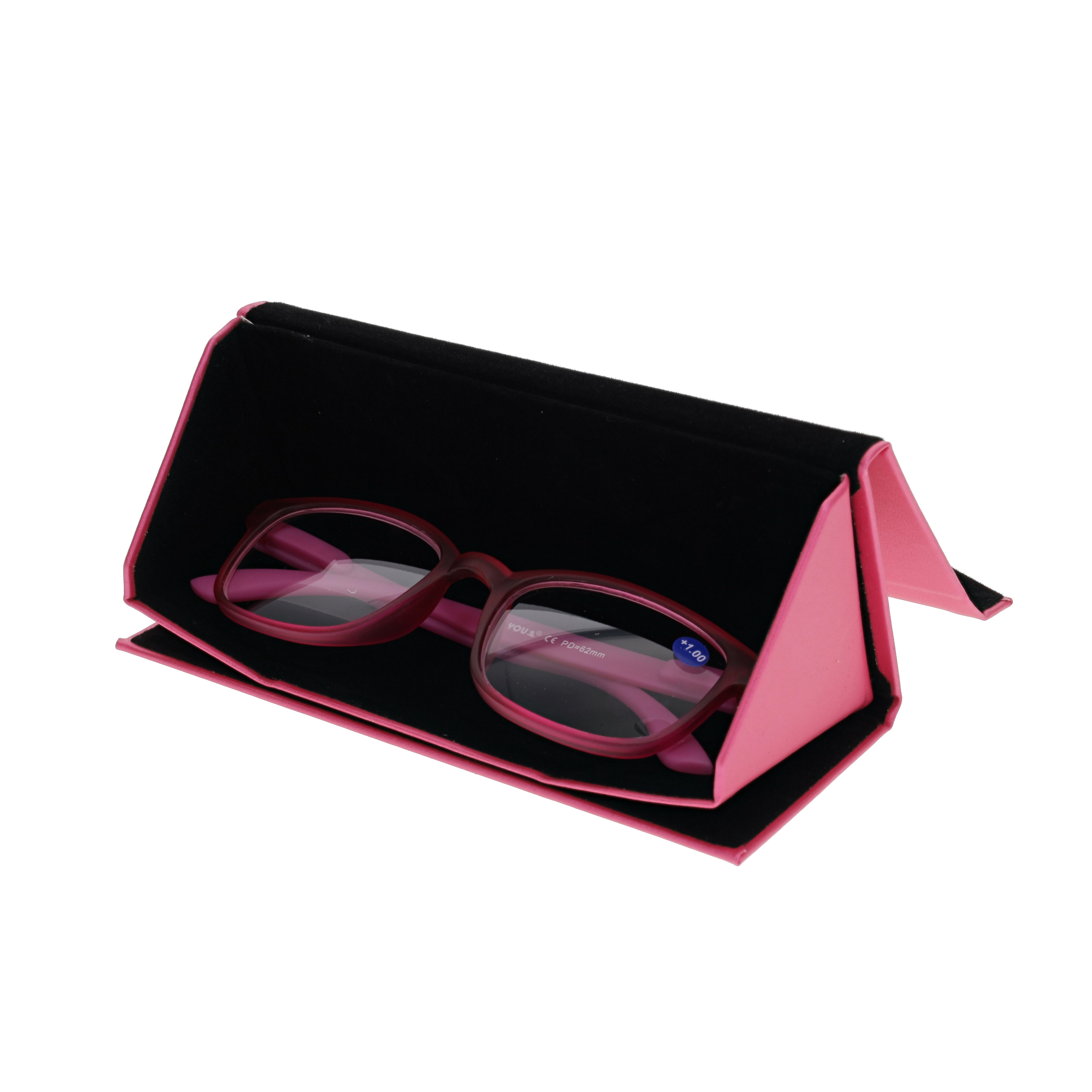 Eyecessories Trifold Medium Pink Eyeglass Case, Unisex, 1 Count