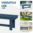 thumbnail image 4 of JUSTLET HDPE Outdoor 2-Person Dining Bench, Durable and Weather-Resistant for Patio, Garden and Balcony Use, Navy, 4 of 8