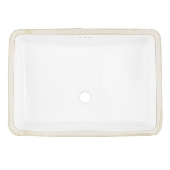21" Myers White Rectangular Porcelain Undermount Bathroom Sink