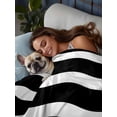 thumbnail image 3 of Black Ripple Full Size Flat Sheet, Wrinkleproof & Fadeproof Cooling Flat Bed Sheet Only, Simple Black White Waves Aesthetics Breathable Soft Bedding Top Sheets 81 x 96 Inches, 3 of 8