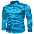 thumbnail image 2 of Men‘s Silk Satin Long Sleeve Shirt Ruffled Vintage Wedding Tuxedo Shirts, 2 of 4
