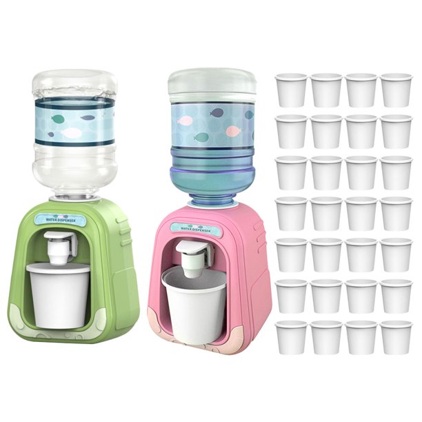 KAKOWELY 1 juego de dispensador de agua para niños con vasos de agua, mini dispensador de agua, juguetes de cocina de simulación para niños.