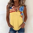 thumbnail image 4 of Fewfanhot Women's 4th of July American Flag Floral Tank Top, Patriotic Print Sleeveless Blouse with Ring Keyhole Neck, Casual Summer Independence Day Top, S-3XL, 4 of 6