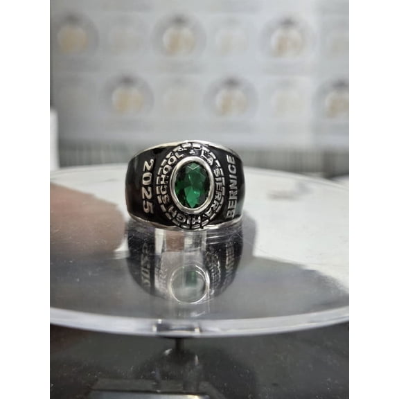 Men & Women 925 Sterling Silver CZ GemStone Custom High School Class Ring for College & University Students, Graduation Ring