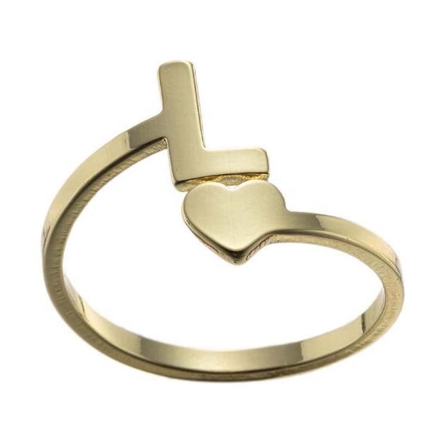 kkbbma Deals Of The Week Initial Letter Rings Adjustable - Initial Ring for Women Silver Rose Gold Plated Capital Letter Initial Rings Stackable Rings for Women Adjustable Alphabet Letter Rings