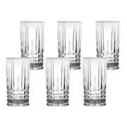 Lorren Home Trends Tall 12 Ounce Drinking Glass-Textured Cut Glass, Set of 6