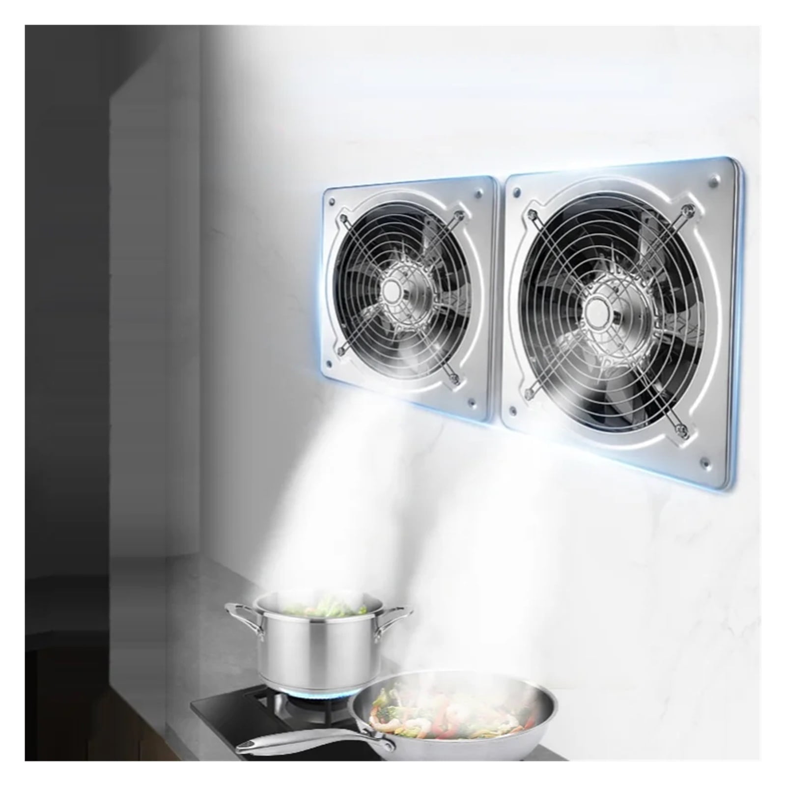 6''7'' Booster Fan Extractor Exhaust Fan Ventilation Pipe Fan For Bathroom Toilet Kitchen Wall Window Stainless Steel Fan ,Energy-Efficient