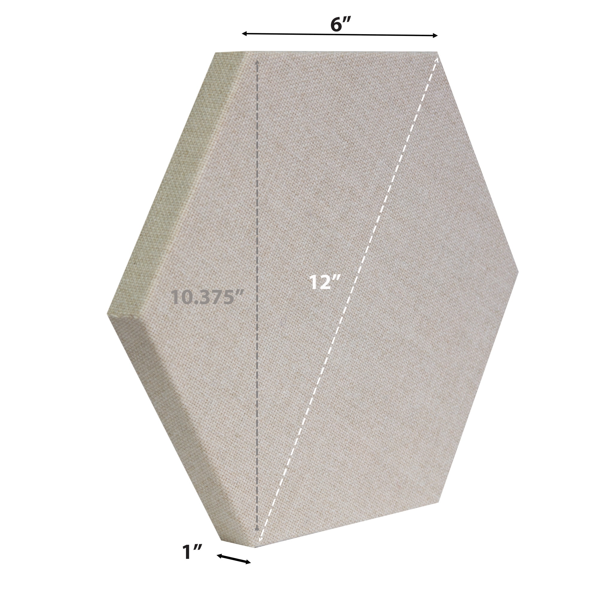 ATS Acoustics Hexagon Fire Rated Sound Absorbing Acoustic Panel 12" x 1" (Cream)