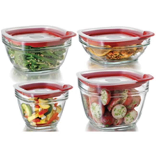 Rubbermaid 2856008 Container Set Food Storage Glass 8 Pieces