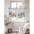 thumbnail image 2 of Blue Starfish Coastal Sheer Curtains 45 Inch Length 2 Panels Set, Nautical Shell Coral Botanical Summer Ocean Voile Window Treatment Rod Pocket Small Kitchen Curtains Drapes for Bedroom 52"x45"x2, 2 of 7