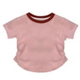 thumbnail image 2 of Viluyesy Girls T-Shirt, Short Sleeve Pleated Waist Color Block Summer Causal Cute Tee Pink 5T, 2 of 3