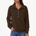 thumbnail image 6 of Maplenight Womens Henley Sweatshirts Waffle Knit Button Up Pullover Sweatshirt Side Slit Long Sleeve Casual Fall Tops, 6 of 7