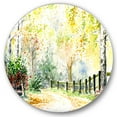 thumbnail image 2 of Designart - Autumn Countryside Landscape In The Afternoon - Traditional Metal Circle Wall Art, 2 of 5