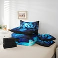 thumbnail image 4 of Erosebridal Shark Bedding Sets Full Size, Mystic Ocean Comforter Sets with Sheets, Underwater World Decor, Reversible 7pcs, 4 of 5