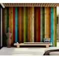 thumbnail image 6 of Tiptophomedecor Background & Patterns Wallpaper Wall Mural - Mixed Coloured Wooden Planks, 6 of 7