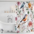 thumbnail image 2 of Orange Blue Birds Shower Curtain Set - 72" x 78" Washable Bathtub Curtain with 12 Hooks, Country Tree Branch Flowers Waterproof Fabric Stall Shower Curtains for Bathroom/Bathtub Décor, 2 of 6