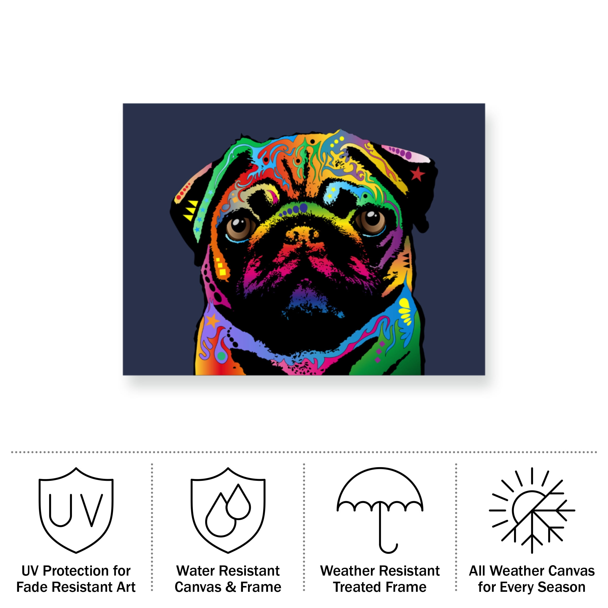 Michael Tompsett 'Pug Dog' Outdoor All-Weather Wall Decor