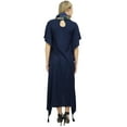 thumbnail image 6 of Bimba Women's Blue Sleeve Asymmetrical Hem Maxi Dress with Scarf-18, 6 of 9