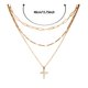 thumbnail image 4 of Collar elegante con colgante para mujer Collar de tres capas de oro para mujer Collar con cadena para el cuello para mujer, 4 of 6