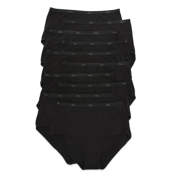 Calzoncillos de algodón Hanes Underwear para mujer, paquete de 10 unidades, color negro