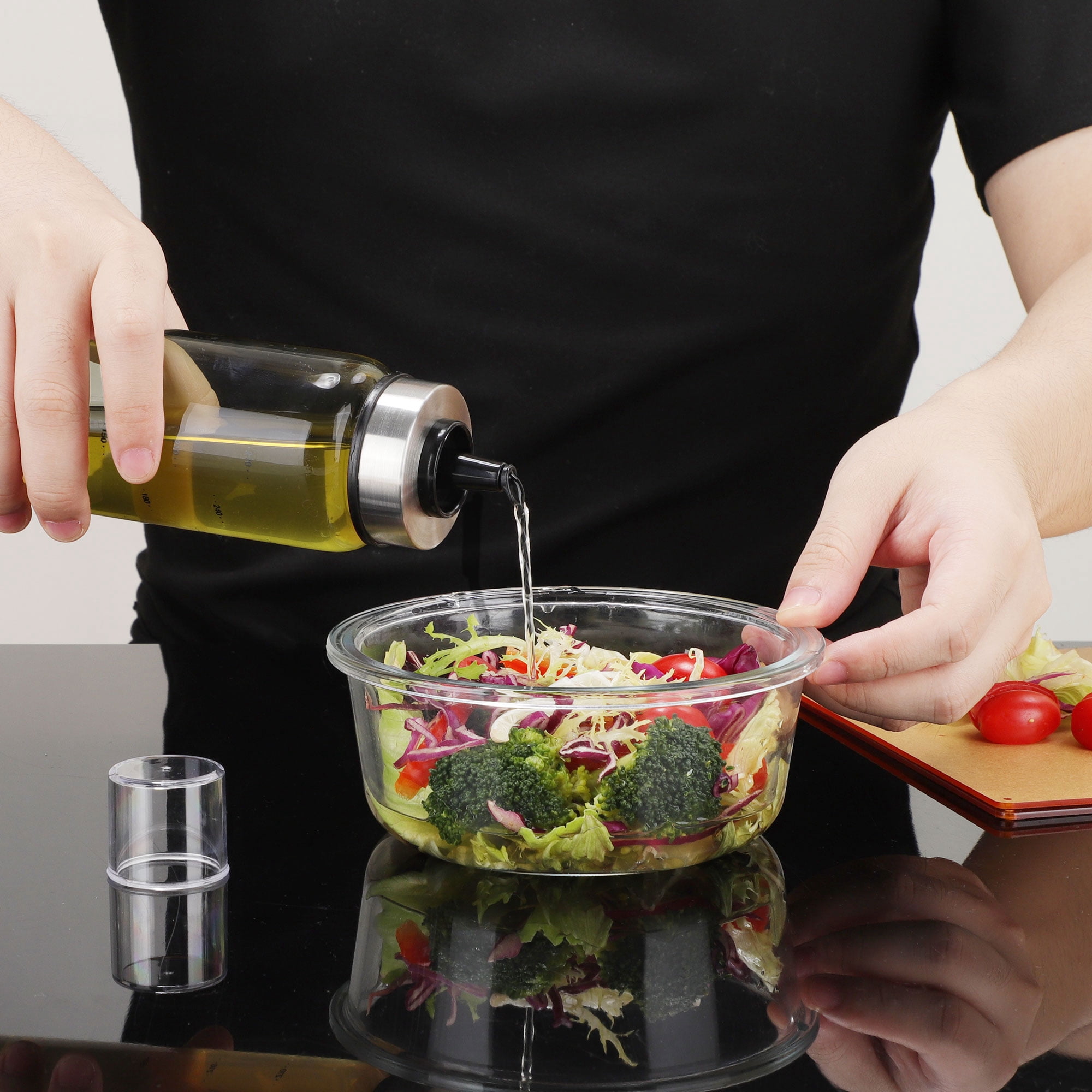Unique Bargains Glass Olive Oil Dispenser Bottle Drip-Free Spout Cruet for Kitchen 300ML