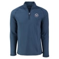 thumbnail image 2 of Men's Cutter & Buck Heather Navy New York Mets Peshastin Eco Fleece Recycled Raglan Quarter-Zip Top, 2 of 3