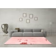 thumbnail image 3 of Ahgly Company Machine Washable Indoor Square Abstract Red Modern Area Rugs, 5' Square, 3 of 4
