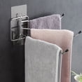 thumbnail image 3 of Dalazy Towel Rack Holder with Hooks Wall Mounted Rotating Storage Hanger Bathroom Toilet Hanging Bar, 3 of 8