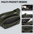 thumbnail image 3 of Small Fanny Pack for Men Women Crossbody Waist Pack with 4 Zipper Pockets Adjustable Hip Pack Bag for Travel,Walking,Running,Hiking,Cycling, Green, 36402, 3 of 6