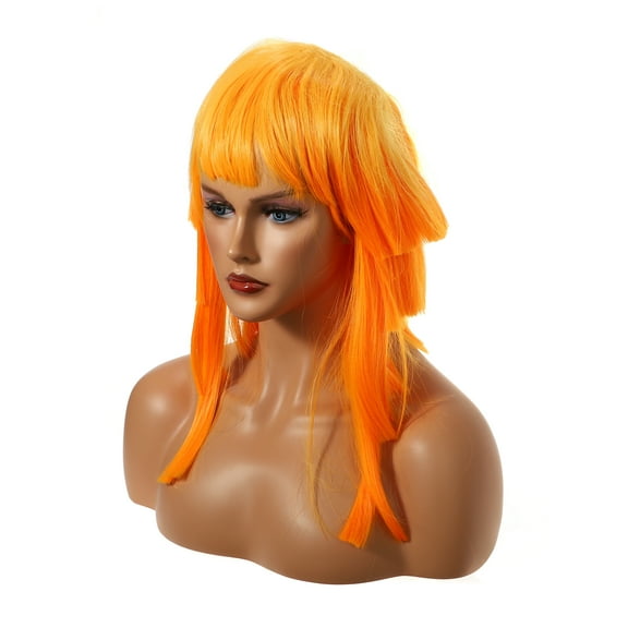 Unique Bargains Wigs for Women 31" Yellow Wigs with Wig Cap