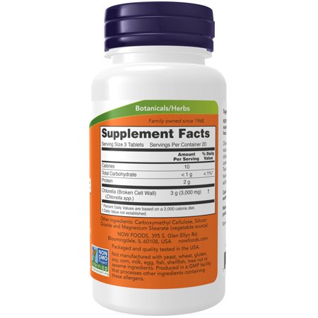クロレラ クロロフィル・葉緑素  1000mg 60粒 NOW