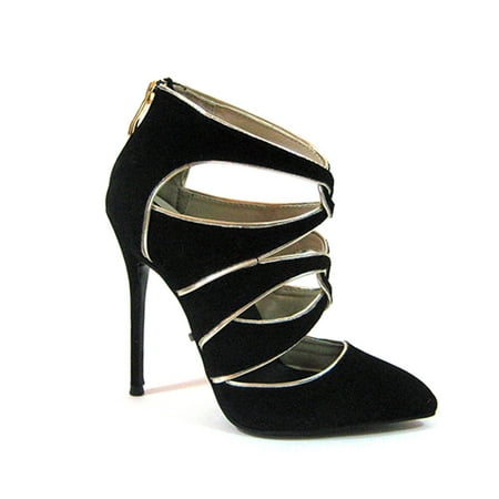 Womens Black Suede Pumps - Highest Heel Womens 4.5