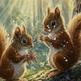 thumbnail image 5 of Patifu Squirrels Sunlight Forest Bathroom Décor Set with Hooks, Graphic Print Polyester Stylish Shower Curtain for Bathroom, Washable Shower Curtain with Hooks, 100% Polyester Fiber 69"x72, 5 of 7