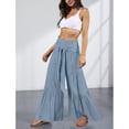 thumbnail image 3 of Pantalones de cintura alta para mujer,Pantalones de pierna ancha Pantalones de pierna ancha y alta Pantalones sueltos casuales Diseño de última generación, 3 of 5