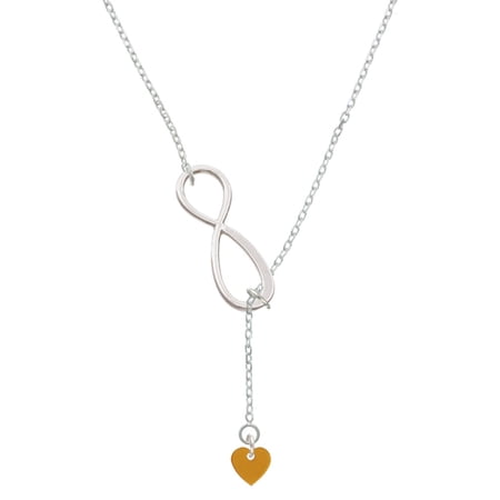 Delight Jewelry Acrylic 5/16" Goldtone Heart Silver tone Elegant Infinity Lariat Necklace