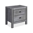 thumbnail image 2 of Grain Wood Furniture Montauk 2-Drawer Nightstand, Rustic Grey, 2 of 8