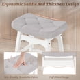 thumbnail image 4 of Carolayne 24 Inch Counter Height Bar Stools Set of 4, Upholstered Saddle Seat with Solid Rubber Wood Legs for Kitchen Island, Light Grey Linen, 4 of 7