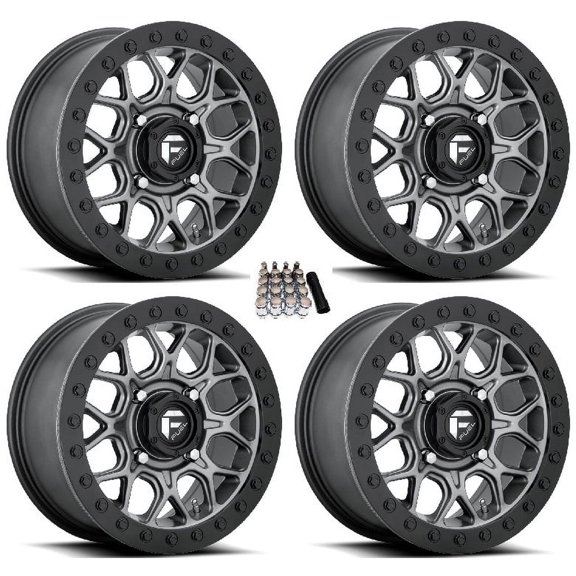 Fuel Tech Beadlock UTV Wheels Gunmetal 15" Polaris RZR 1000 XP / Ranger XP 900/1000