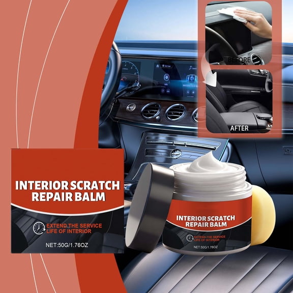 4 Packs Automotive Interior Cleaner and Conditioner Cream for Leather Vinyl Seats Dashboard Restoration Refurbishment Kit with UV Protection Car Interior Detailing Supplies Maintenance Polish