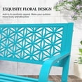 thumbnail image 3 of VINGLI Metal Beautiful Floral Back and Waterproof Frame Outdoor Bench, Blue, 3 of 16