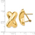 thumbnail image 2 of 14K Yellow Gold Polished X Omega Back Post Earrings, 2 of 2