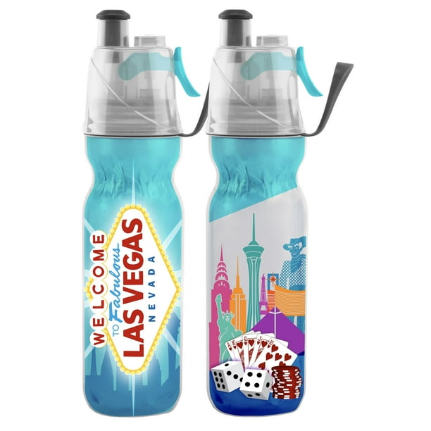 O2COOL Insulated Mist N' Sip Misting Water Bottle 20oz 2 Pack Las