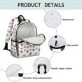thumbnail image 4 of Football Bow Brown Pattern Cute School Backpack Bag for School with Padded Back and Adjustable Shoulder Straps 15.25"x11.5"x5.25", 4 of 5