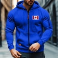 thumbnail image 6 of LpwkSSA Men's Sports Fitness Cargo Solid Color Multiple Pockets Sports Ditness Training Raglan Long Sleeved Hooded Casual Jacket Blue S, 6 of 7
