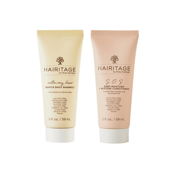 Hairitage Trial & Travel Outta My Hair Shampoo + Conditioner Pack, 2 oz