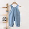 thumbnail image 4 of Byoo Floral Printed Toddler Girls' Corduroy Overalls Pocket Wide Leg Straight Fit for Baby Overalls Romper Comfortable Jumpsuit,Blue, 4 of 9